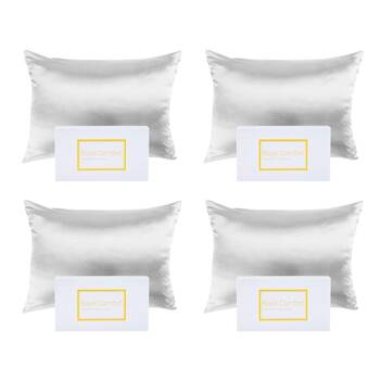 4PK Royal Comfort Pure Silk Pillowcase Single Pack Pillow Case - Silver
