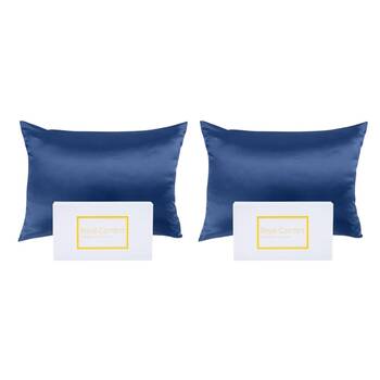 2PK Royal Comfort Pure Silk Pillowcase Single Pack Pillow Case - Navy