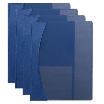 4PK Marbig Premier A4 Flat File Document Display Folder - Blue