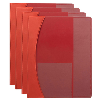 4PK Marbig Premier A4 Flat File Document Display Folder - Red