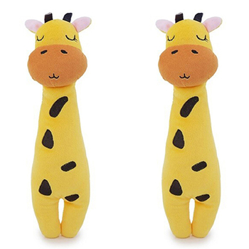 2PK Rosewood Eco Friendly 31x9cm Giraffe Plush Pet Dog Chew Training Fun Toy Yellow