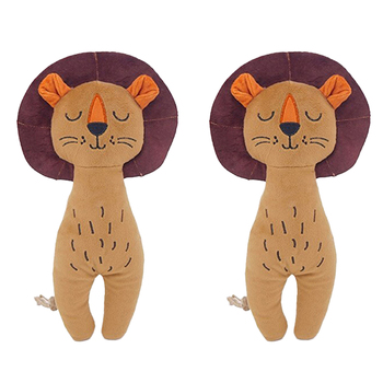 2PK Rosewood 31x16cm Eco Friendly Lion Pet Dog Chew Interactive Fun Play Toy Brown