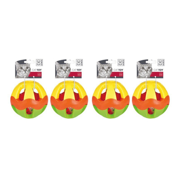 4x M-Pets 12x12cm Cat/Kitten Pet Toy Wave Ball Interactive Toy