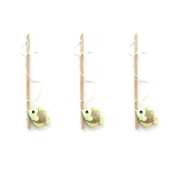 3x M-Pets 35cm Fish Cat/Kitten Pet Wand Interactive Toy Assorted