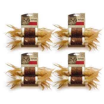 4x M-Pets 24x4.5cm Natura Raffia String Rolls Cat/Kitten Pet Toy