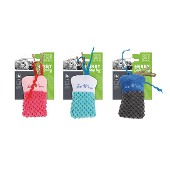 3x M-Pets 15x7cm Herby Catnip Plush Puffy Cat/Kitten Interactive Toy Asst