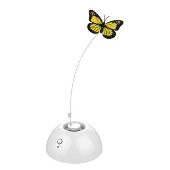 M-Pets 13cm Dancing Butterfly Cat Toy - White