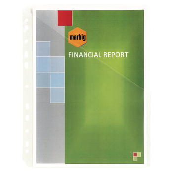 10pc Marbig Easy Access A4 Ring Binder Sheet Protectors Clear