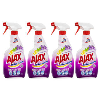 4PK Ajax Spray N Wipe 500ml Trigger Bottle - Lavender & Citrus