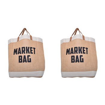 2PK Gibson Gifts Eco Jute Market Bag/Shopping Tote - Large