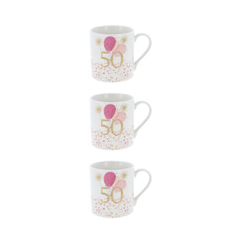 3PK Gibson Gifts Rush Birthday Ladies 50th Mug R 250ml