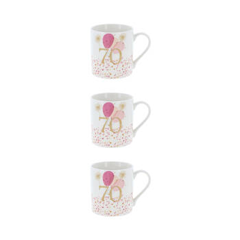 3PK Gibson Gifts Rush Birthday Ladies 70th Mug R 250ml