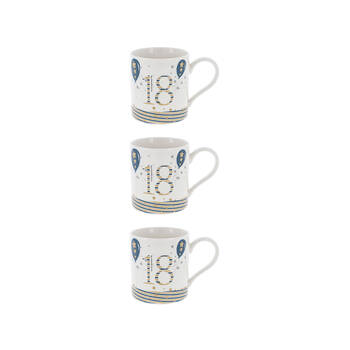 3PK Gibson Gifts Rush Birthday Mens 18th Mug R Cup w/ Handle
