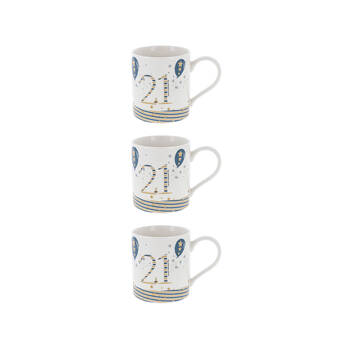 3PK Gibson Gifts Rush Birthday Mens 21st Mug R Cup w/ Handle