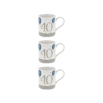 3PK Gibson Gifts Rush Birthday Mens 40th Mug R Cup w/ Handle