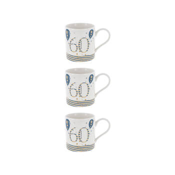 3PK Gibson Gifts Rush Birthday Mens 60th Mug R Cup w/ Handle