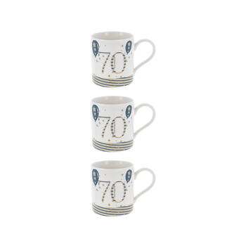 3PK Gibson Gifts Rush Birthday Mens 70th Mug R Cup w/ Handle