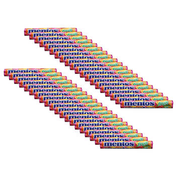 40x 14pc Mentos Fruit Candy Roll Lollies 37.5g Confectionery