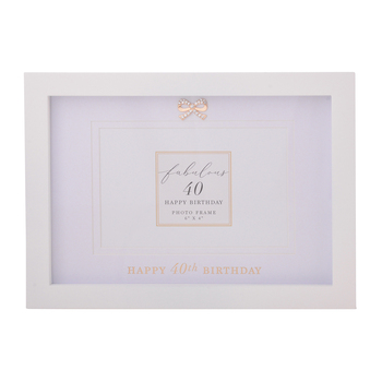 Gibson Gifts Jewelled 40th Picture/Photo Frame 6x4" Rectangle