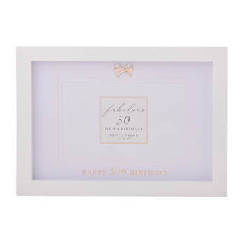 Gibson Gifts Jewelled 50th Picture/Photo Frame 6x4" Rectangle
