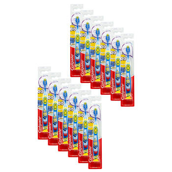 12PK Colgate Extra Soft Toothbrush Fun Suction Cup Minions Dental Care Assorted 6y+