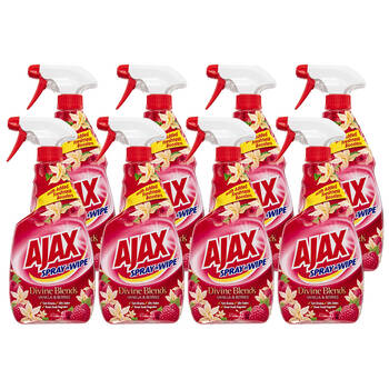 8PK Ajax Spray N Wipe 475ml Trigger Bottle - Vanilla & Berries