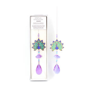 Gibson Gifts Spiritual Suncatcher Peacock Display Decor