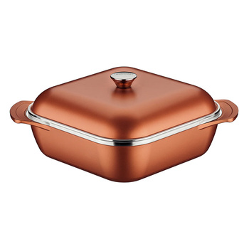 Tramontina Lyon Square Pot with Lid 28cm/5.5L - Gold