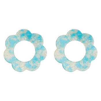 8pc Annabel Trends Napkin Rings Scallop Edge 6cm - Blue Cloud