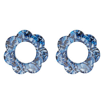 8pc Annabel Trends Napkin Rings Scallop Edge 6cm - Navy Speckle