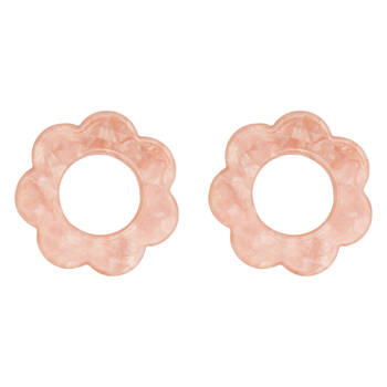 8pc Annabel Trends Napkin Rings Scallop Edge 6cm - Pink Pearl
