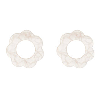 8pc Annabel Trends Napkin Rings Scallop Edge 6cm - Pearl
