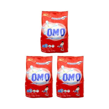 3PK OMO Laundry Powder Detergent Ultra Fast Clean Tough Stain Removal 1.5kg