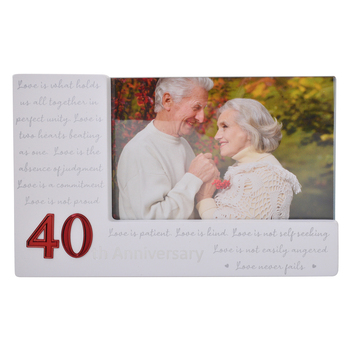 Gibson Gifts 40th Anniversary Frame 6x4" Home Decor