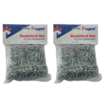 2PK Regent Basketball Ring 20cm Metal Chain Net - Silver