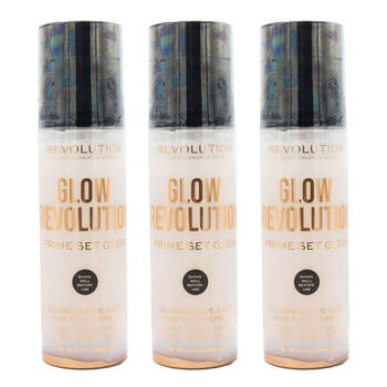 3PK Revolution Glow Prime Set Illuminating Face & Body Setting Spray 200ml