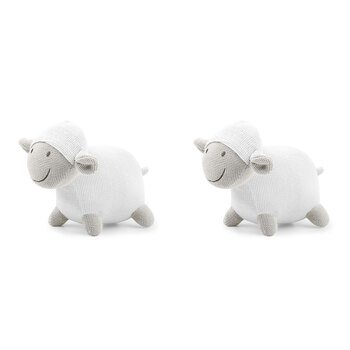 2PK The Peanutshell Knitted Lamb Plush Stuffed Animal Toy 35cm White 0+