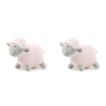 2PK The Peanutshell Knitted Lamb Plush Stuffed Animal Toy 35cm Pink 0+