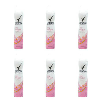 6PK Rexona Women Anti-Perspirant Underarm Deodorant Body Spray 250ml Bouquet