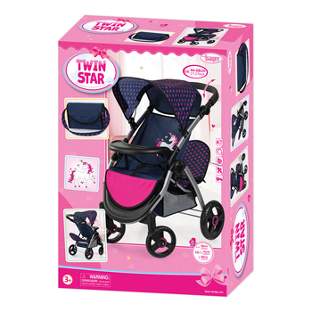 Bayer 68cm Twin Star Trendy Doll Pram Kids/Children Toy 3y+