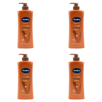 4PK Vaseline Intensive Care Cocoa Glow 48h Moisture Body Lotion 400ml