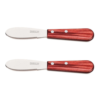 2PK Tramontina 8cm Churrasco Butter Polywood Knife Spreader