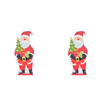 2PK Gibson Gifts Light Up LED Santa Claus Home Decor 51x23cm