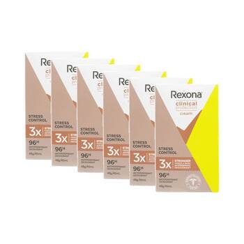 6PK Rexona Antiperspirant Deodorant Cream Clinical Protection 96Hr Protect 45ml