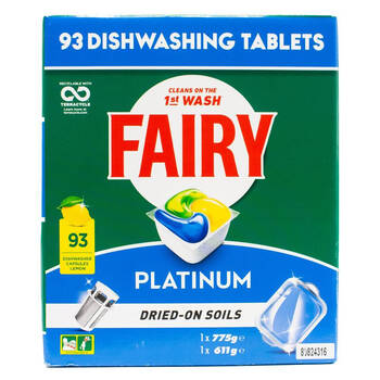 93pc Fairy Dishwashing Tablet Platinum Lemon Dishwawsher Cleaning