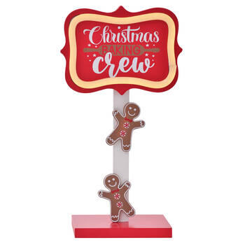 Gibson Gifts LED Gingerbread Crew Christmas Decoration Sign Post 80x150x280mm