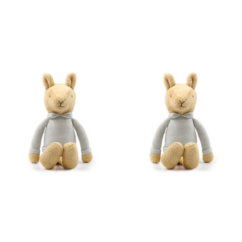 2PK The Peanutshell Bunny Plush Knitted Stuffed Animal Toy 35cm Brown 0+