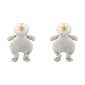 2PK The Peanutshell Knitted Penguin Plush Stuffed Animal Toy 30cm Grey 0+