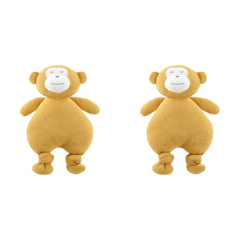 2PK The Peanutshell Knitted Monkey Plush Stuffed Animal Toy 30cm Orange 0+