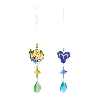 2pc Gibson Gifts Eternity Aussie Suncatcher Beach/Thongs Decor Combo Set